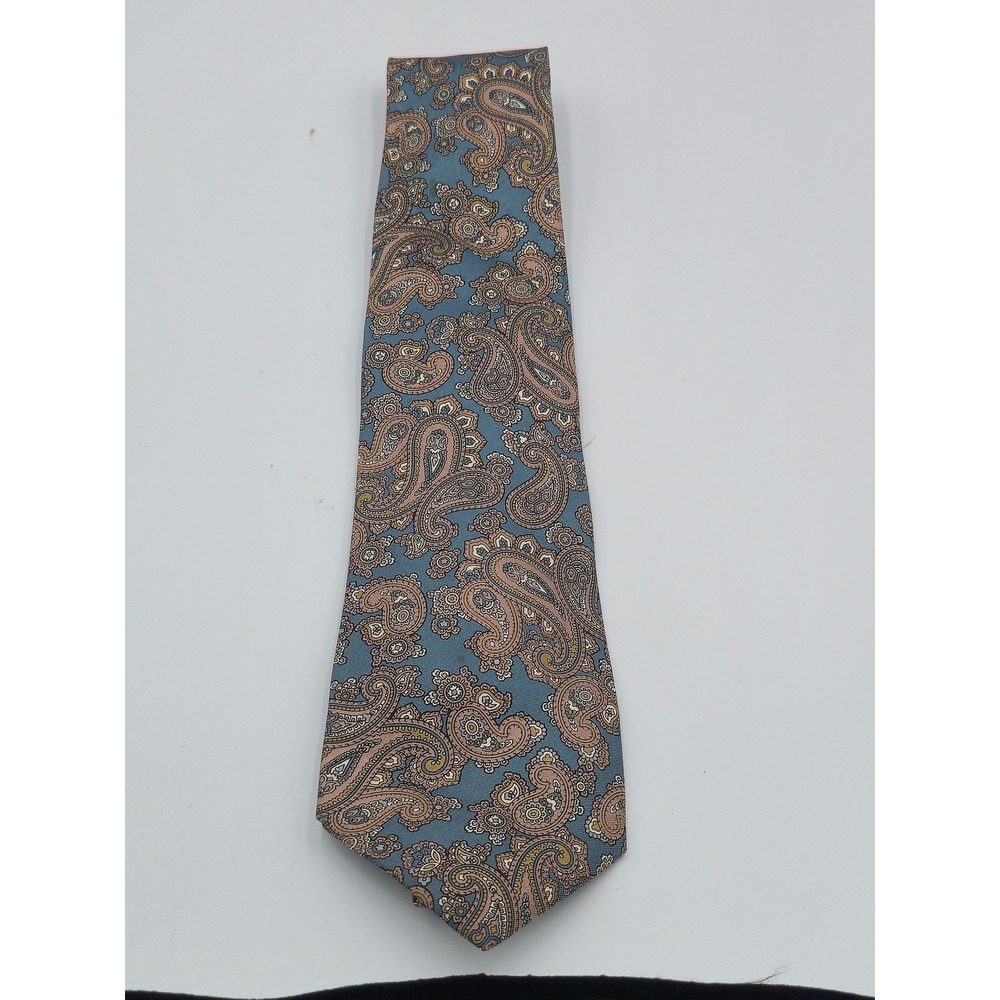 Carlo Colombo Italy Silk Paisley Tie Blue Pink Gold The Rack Mens Necktie